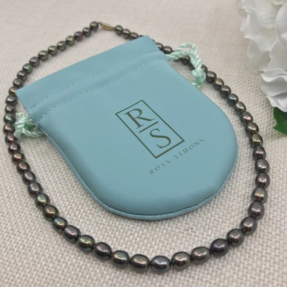 DESIGNER ROSS SIMONS 925 BLACK PEARL NECKLACE - Picture 10 of 12